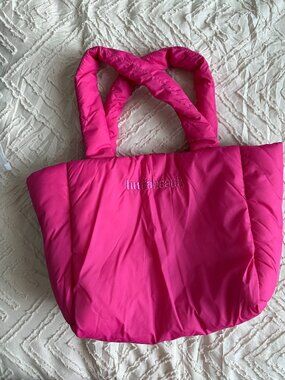 Hot Pink/Purple Huda Beauty Puffer Tote Bag Large Quilted Tote